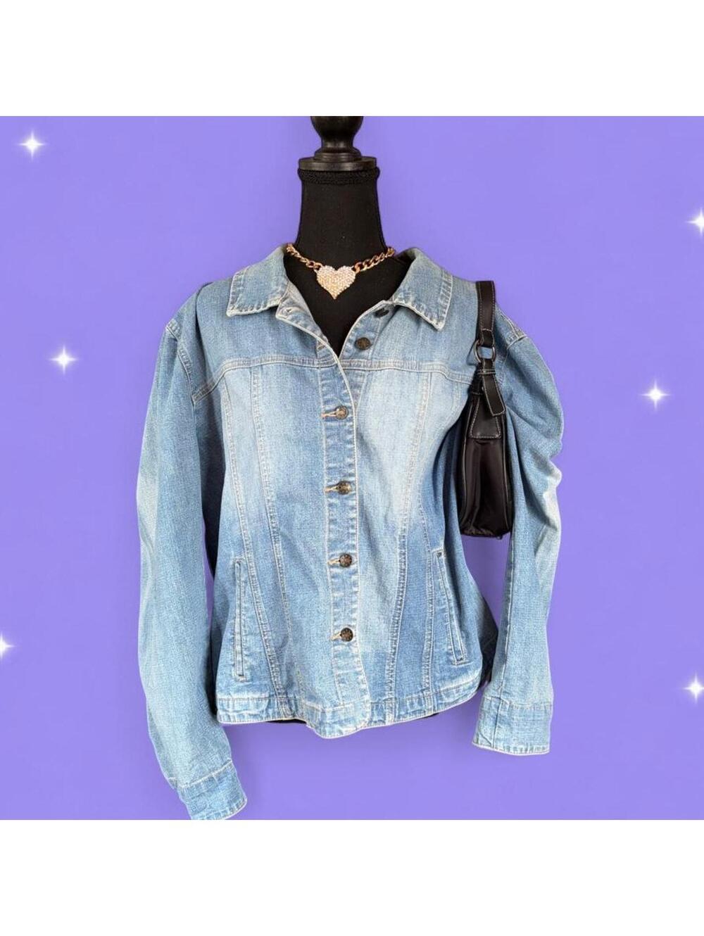 Vintage Y2K AMI Light Wash Denim Jacket size XL 💙